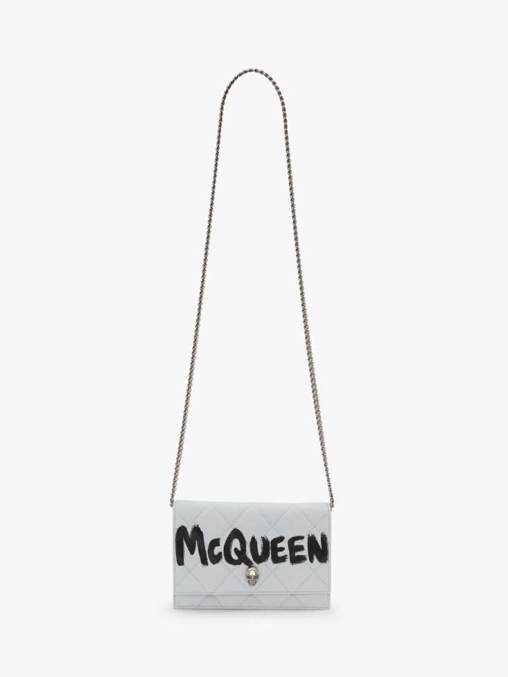 Fashion Alexander McQueen White/Black Women's Small Skull Bag
