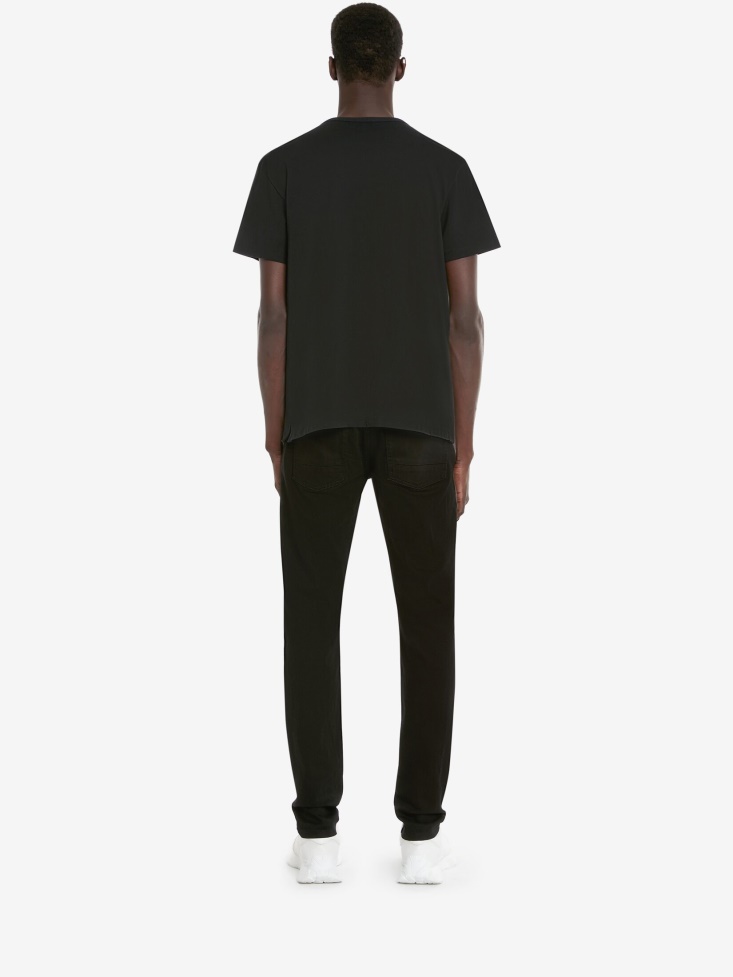 Fashion Alexander McQueen Men's in Graffiti Skull T-Shirt Black