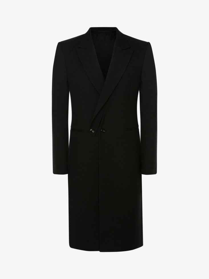 Black Men's Single-Breasted Detachable Lapel Coat Fashion Alexander McQueen