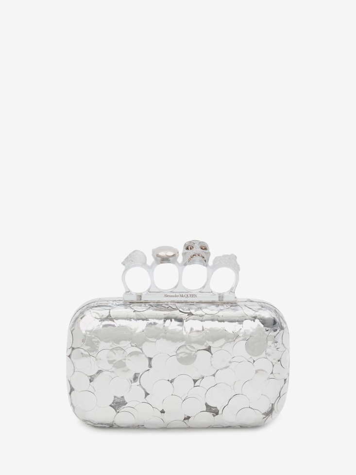 Women's Knuckle Clutch Fashion Alexander McQueen Silver