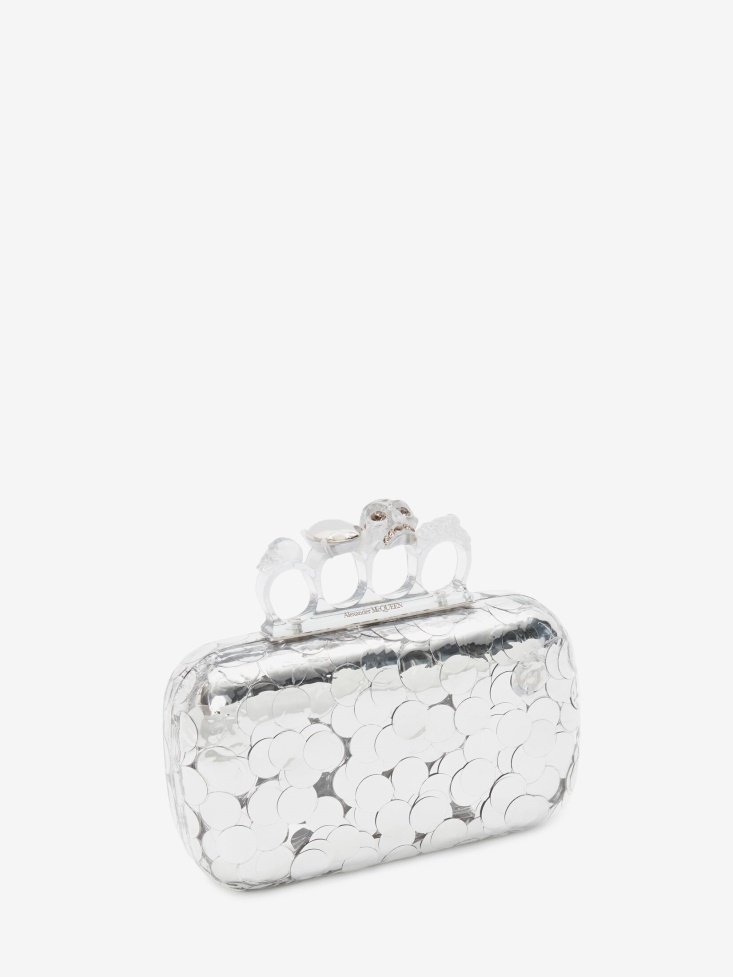 Women's Knuckle Clutch Fashion Alexander McQueen Silver