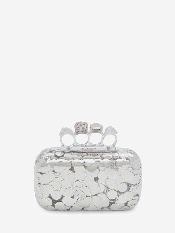 Women's Knuckle Clutch Fashion Alexander McQueen Silver