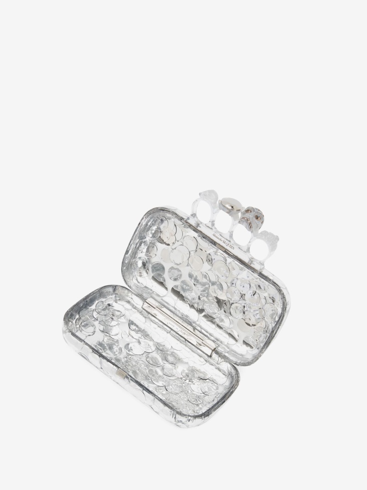 Women's Knuckle Clutch Fashion Alexander McQueen Silver