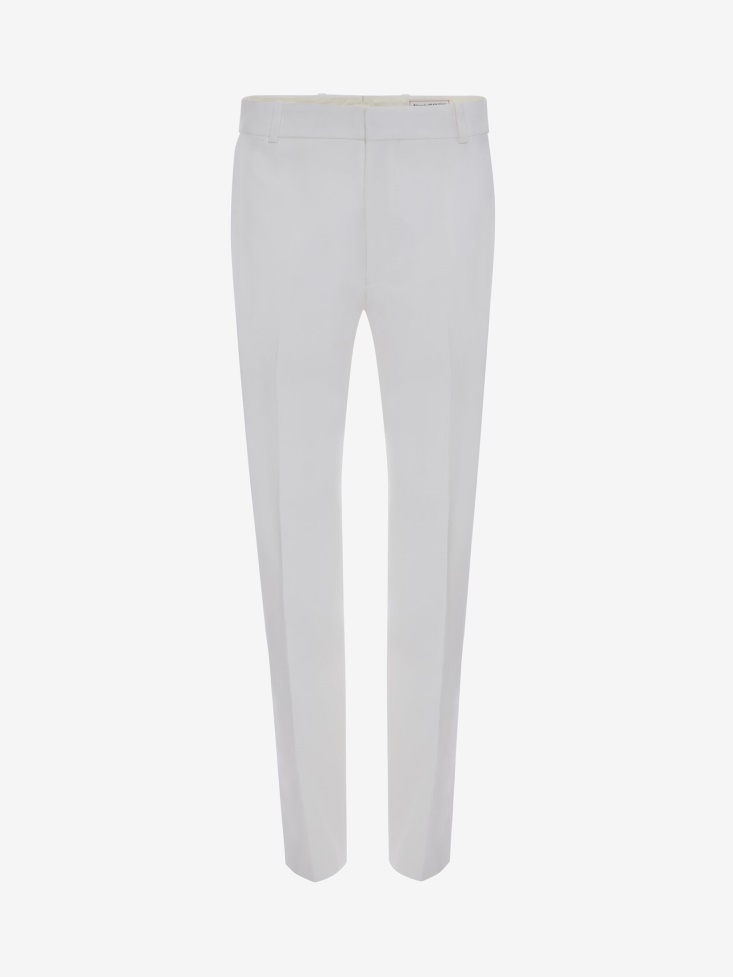 White Fashion Alexander McQueen Men's Evening Tuxedo Trousers