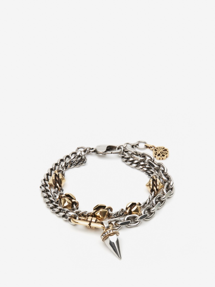 Women's Punk Stud Bracelet Antique Silver Fashion Alexander McQueen