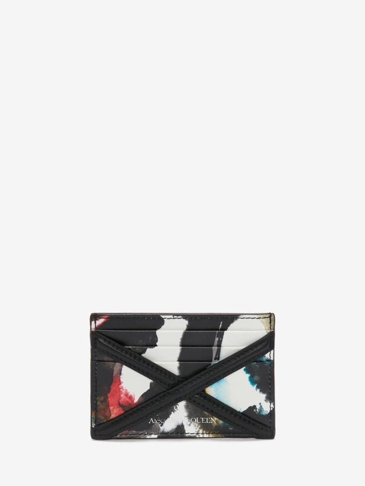 Men's Watercolour Graffiti The Harness Card Holder Multicolour Fashion Alexander McQueen