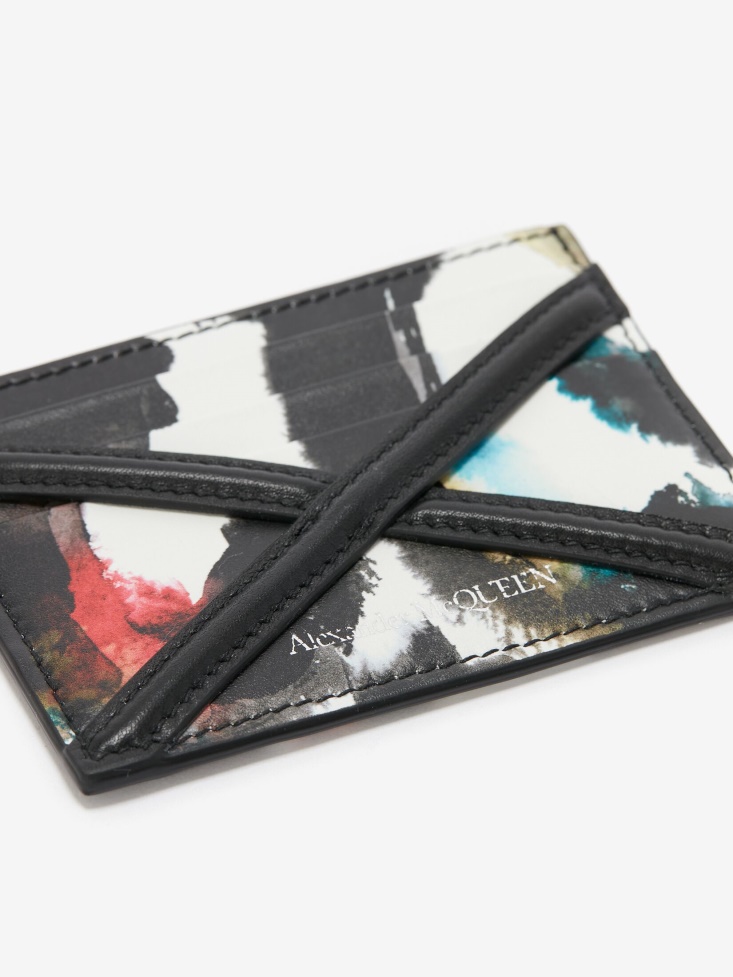 Men's Watercolour Graffiti The Harness Card Holder Multicolour Fashion Alexander McQueen