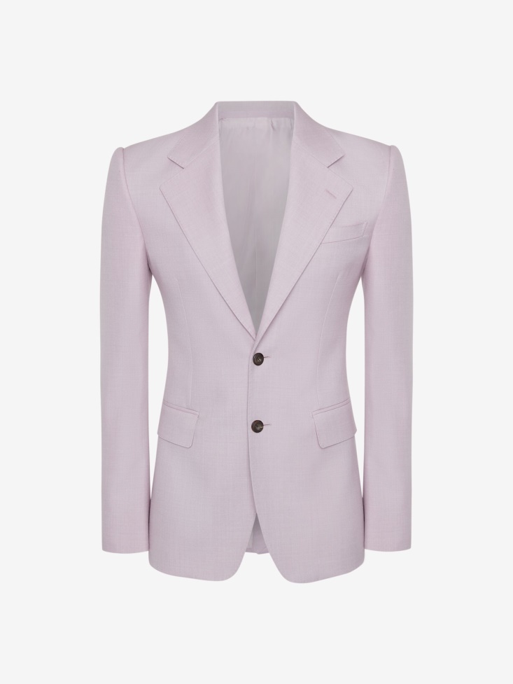 Lilac Men's Wool Serge Single-Breasted Jacket Fashion Alexander McQueen