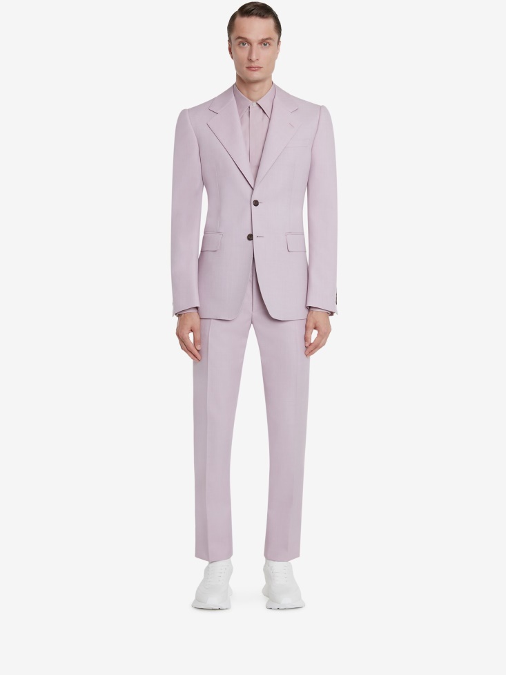 Lilac Men's Wool Serge Single-Breasted Jacket Fashion Alexander McQueen