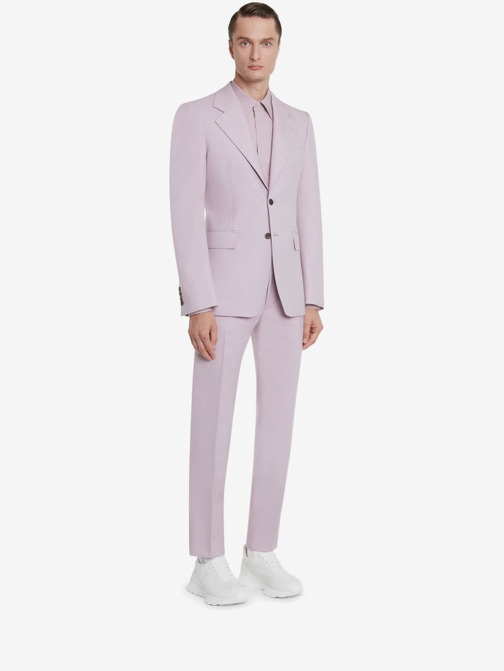 Lilac Men's Wool Serge Single-Breasted Jacket Fashion Alexander McQueen
