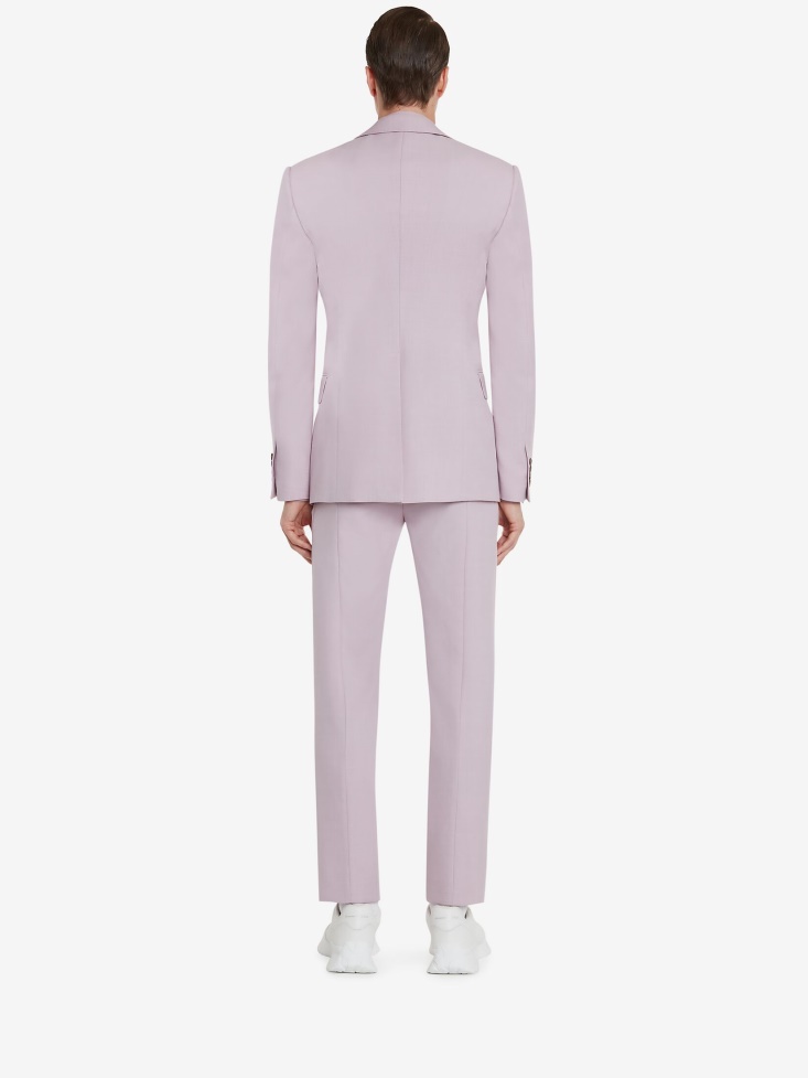 Lilac Men's Wool Serge Single-Breasted Jacket Fashion Alexander McQueen