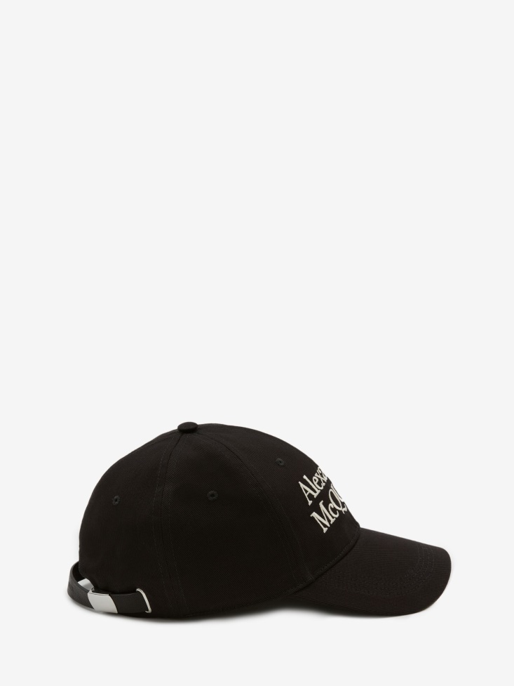 Men's in Signature Baseball Cap Fashion Alexander McQueen Black/Ivory