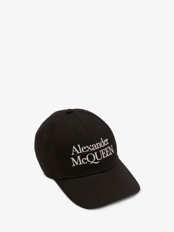 Men's in Signature Baseball Cap Fashion Alexander McQueen Black/Ivory