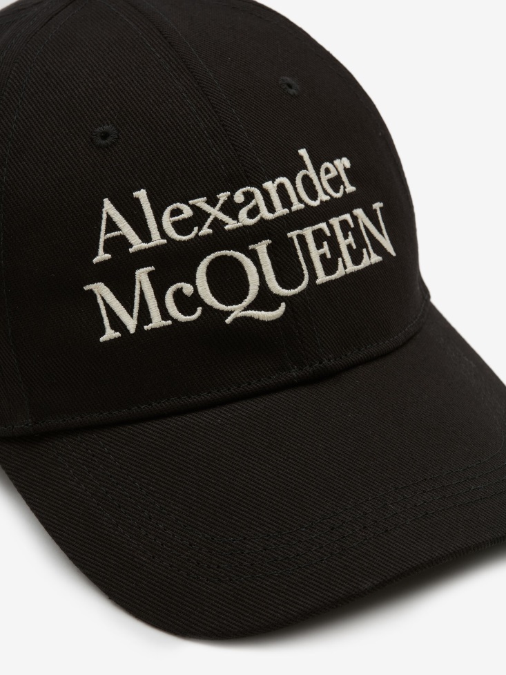 Men's in Signature Baseball Cap Fashion Alexander McQueen Black/Ivory