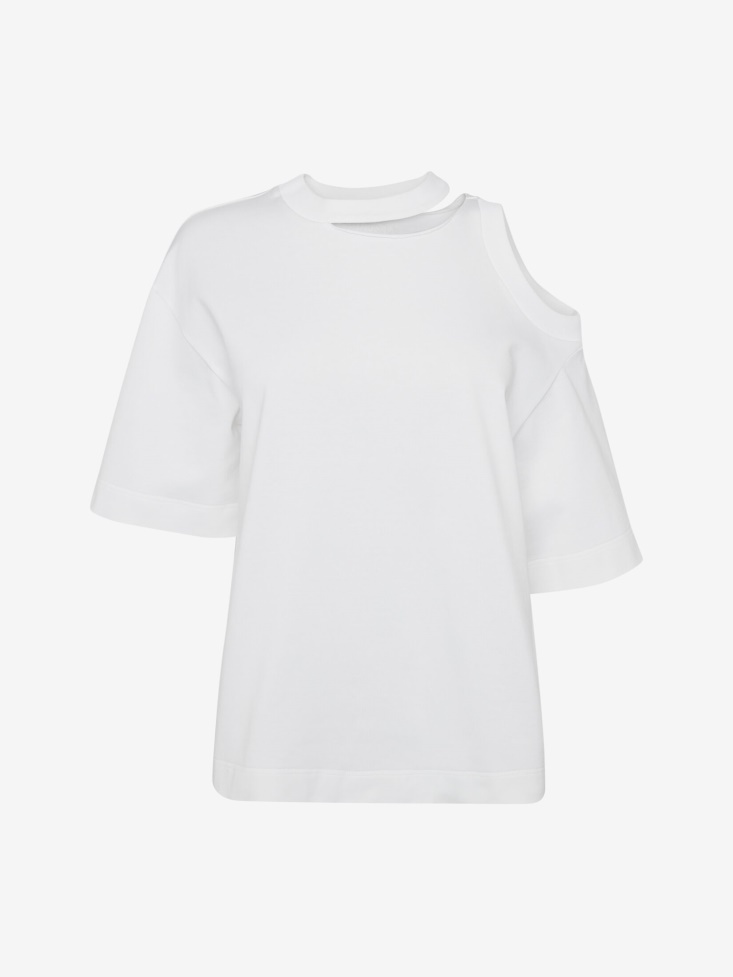 Fashion Alexander McQueen Women's Cut-Out T-Shirt Optical White