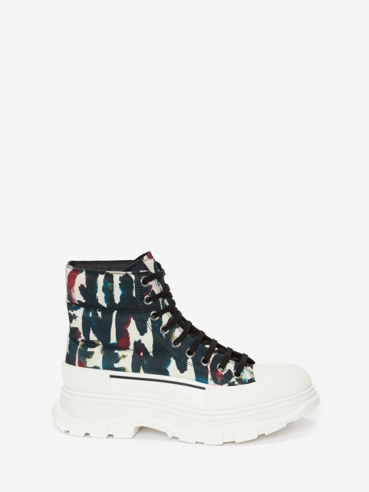 Men's Watercolour Graffiti Tread Slick Boot Multicolour Fashion Alexander McQueen