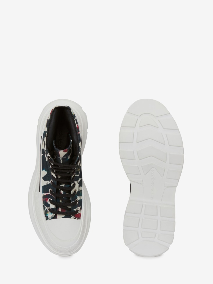 Men's Watercolour Graffiti Tread Slick Boot Multicolour Fashion Alexander McQueen