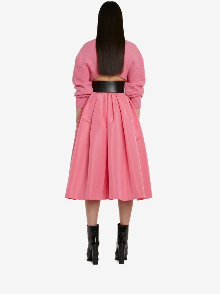 Sugar Pink Women's Cropped Cocoon Sleeve Jumper Fashion Alexander McQueen