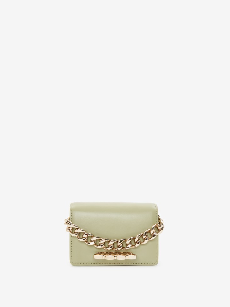 Fashion Alexander McQueen Women's The Four Ring Mini With Chain Sage