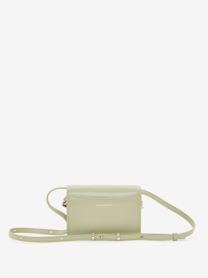 Fashion Alexander McQueen Women's The Four Ring Mini With Chain Sage