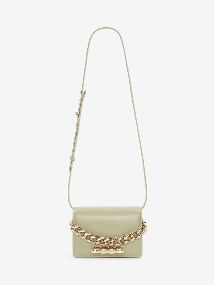 Fashion Alexander McQueen Women's The Four Ring Mini With Chain Sage