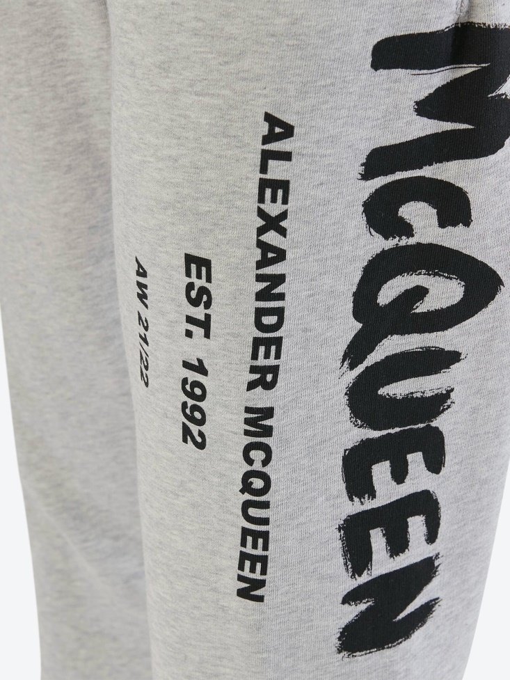 Pale Grey Fashion Alexander McQueen Men's in Graffiti Joggers
