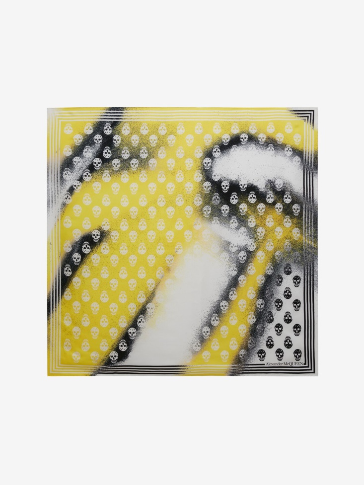 Women's Mushroom Spore Biker Foulard Lemon/White Fashion Alexander McQueen