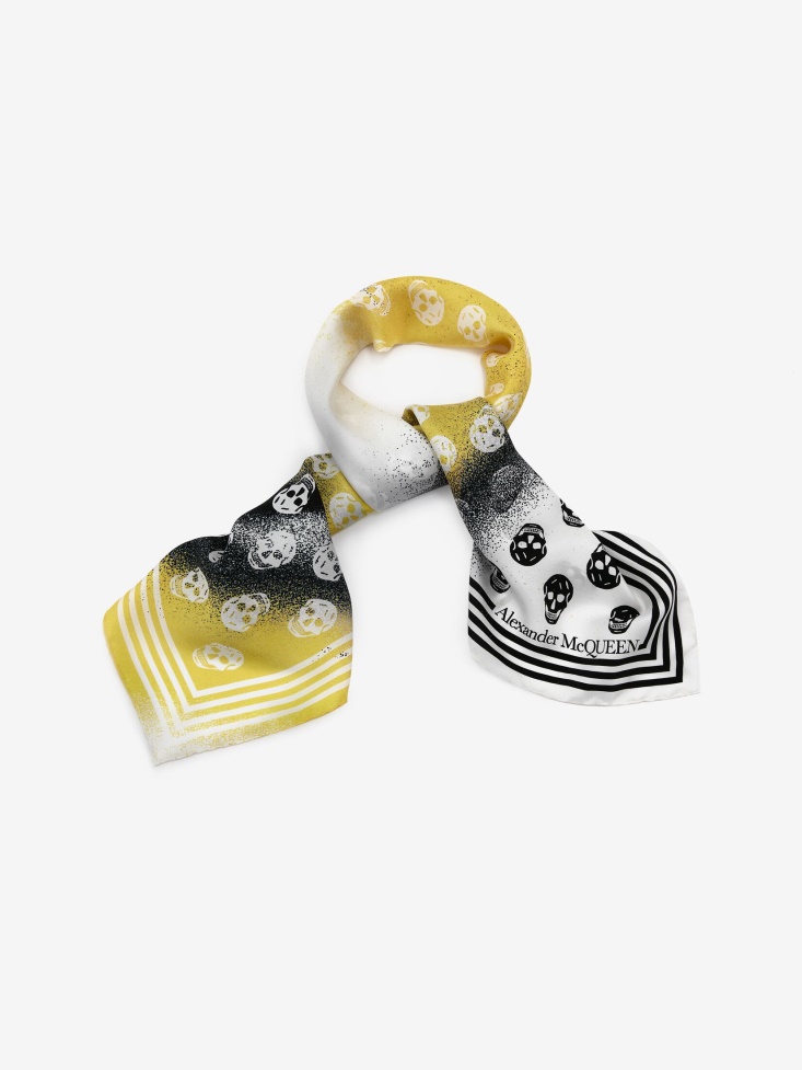 Women's Mushroom Spore Biker Foulard Lemon/White Fashion Alexander McQueen