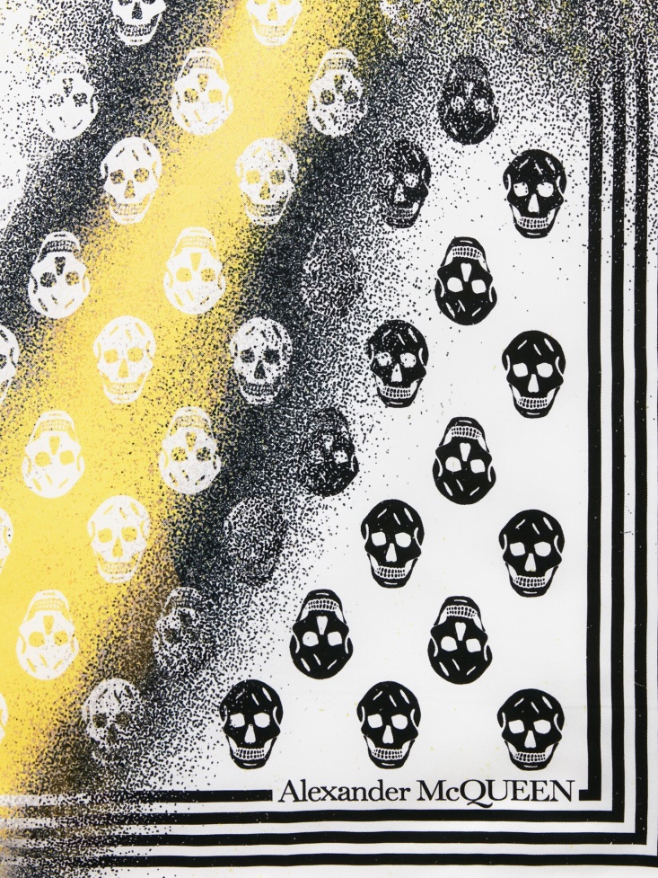 Women's Mushroom Spore Biker Foulard Lemon/White Fashion Alexander McQueen
