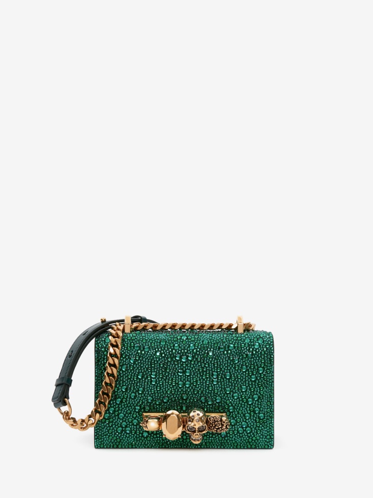 Fashion Alexander McQueen Emerald Women's Mini Jewelled Satchel