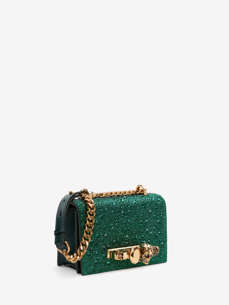 Fashion Alexander McQueen Emerald Women's Mini Jewelled Satchel