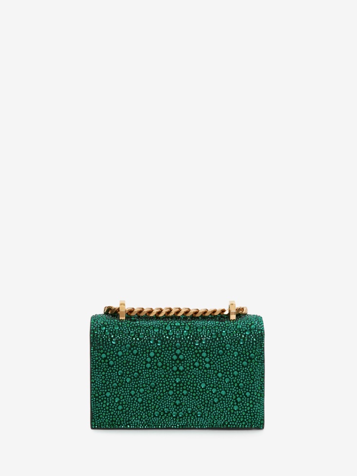 Fashion Alexander McQueen Emerald Women's Mini Jewelled Satchel