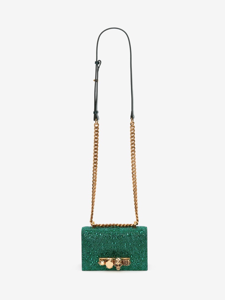 Fashion Alexander McQueen Emerald Women's Mini Jewelled Satchel