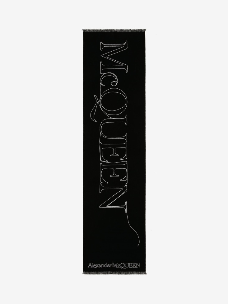 Women's in Thread Scarf Fashion Alexander McQueen Black/Ivory