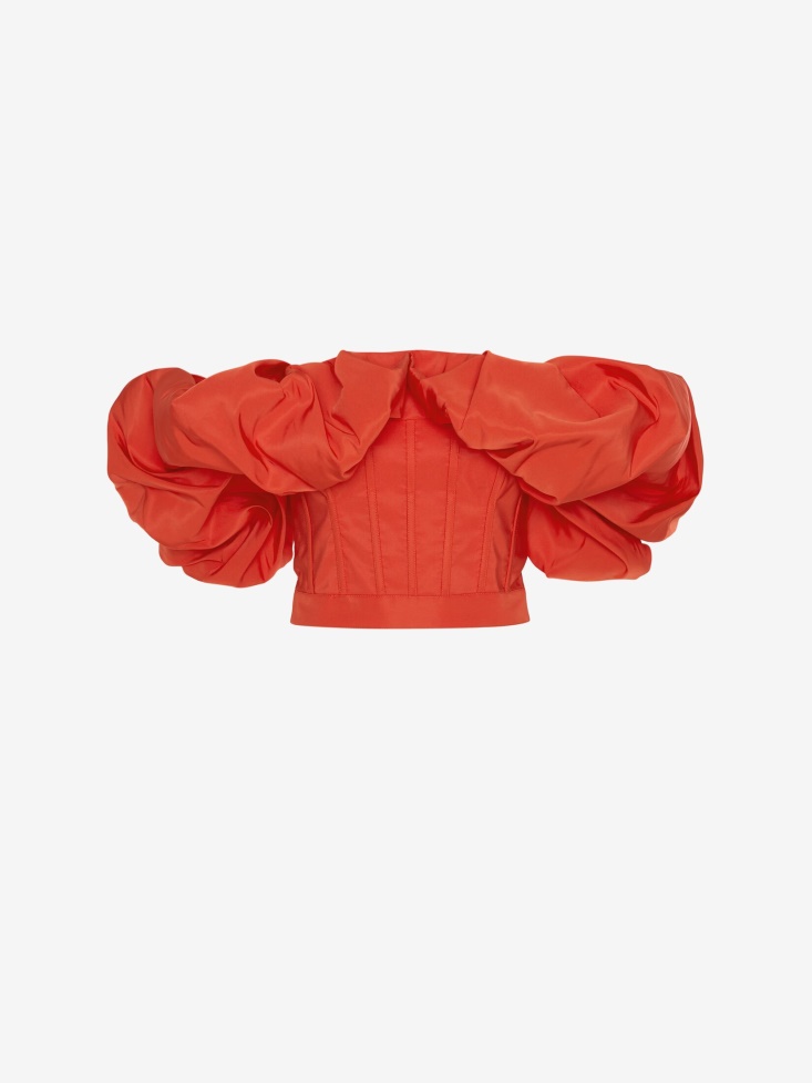 Warm Orange Fashion Alexander McQueen Women's Off-The-Shoulder Corset Top