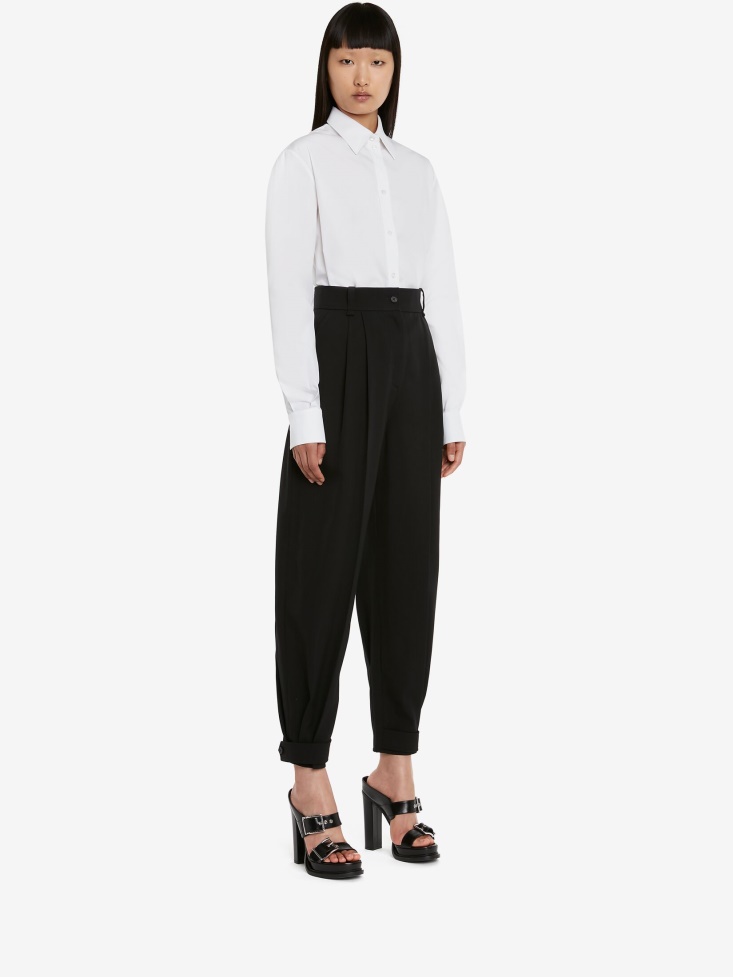 Women's Military Trousers Black Fashion Alexander McQueen