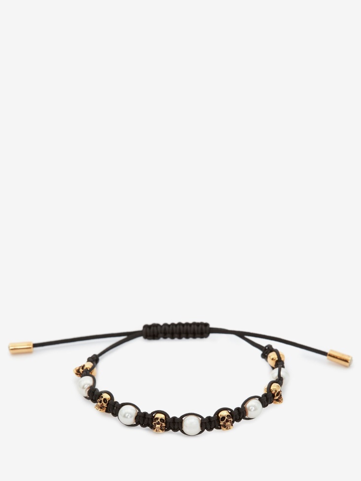 Black Women's Pearly Skull Friendship Bracelet Fashion Alexander McQueen