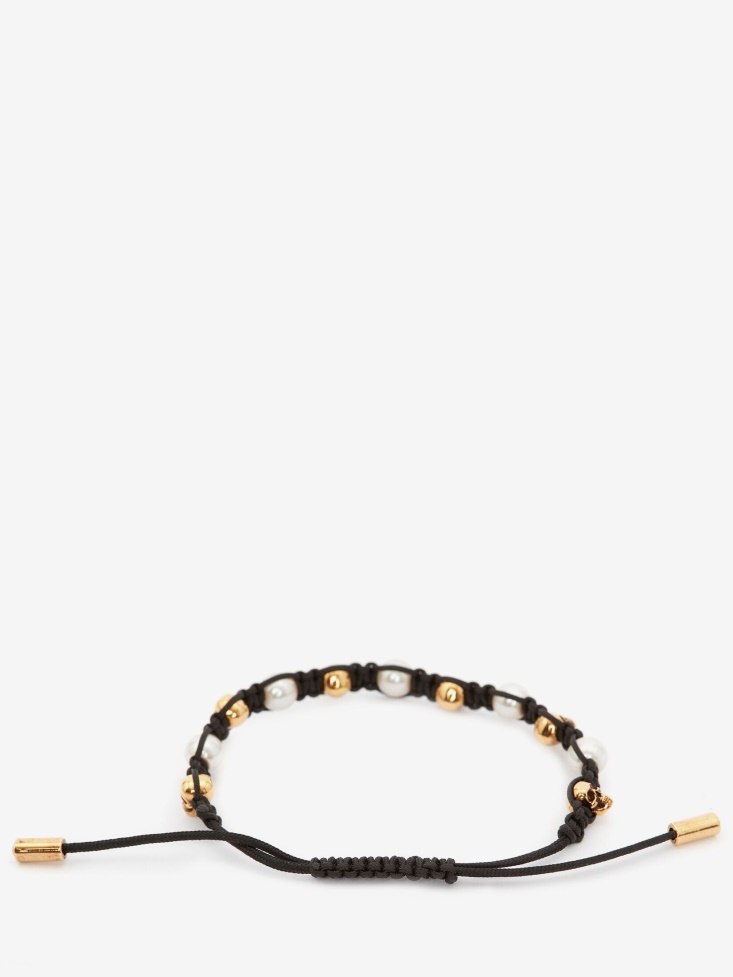 Black Women's Pearly Skull Friendship Bracelet Fashion Alexander McQueen