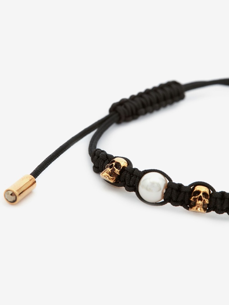 Black Women's Pearly Skull Friendship Bracelet Fashion Alexander McQueen
