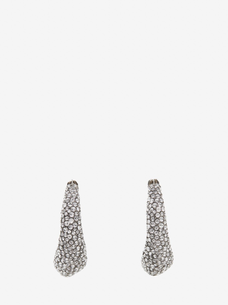 Antique Silver Fashion Alexander McQueen Women's Molten Pave Earrings