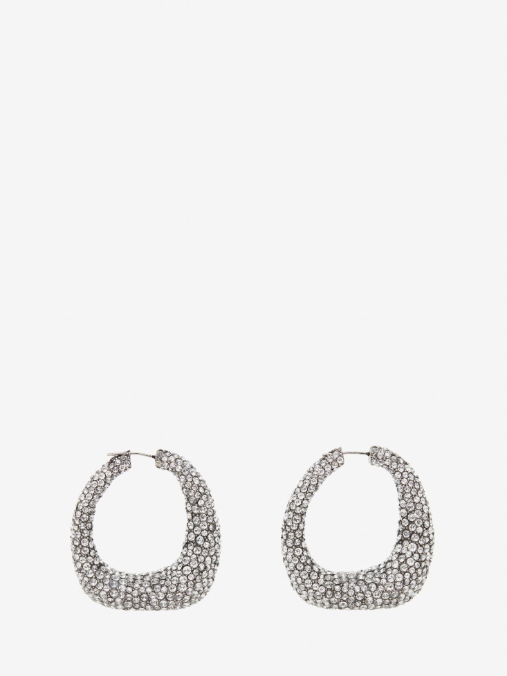 Antique Silver Fashion Alexander McQueen Women's Molten Pave Earrings