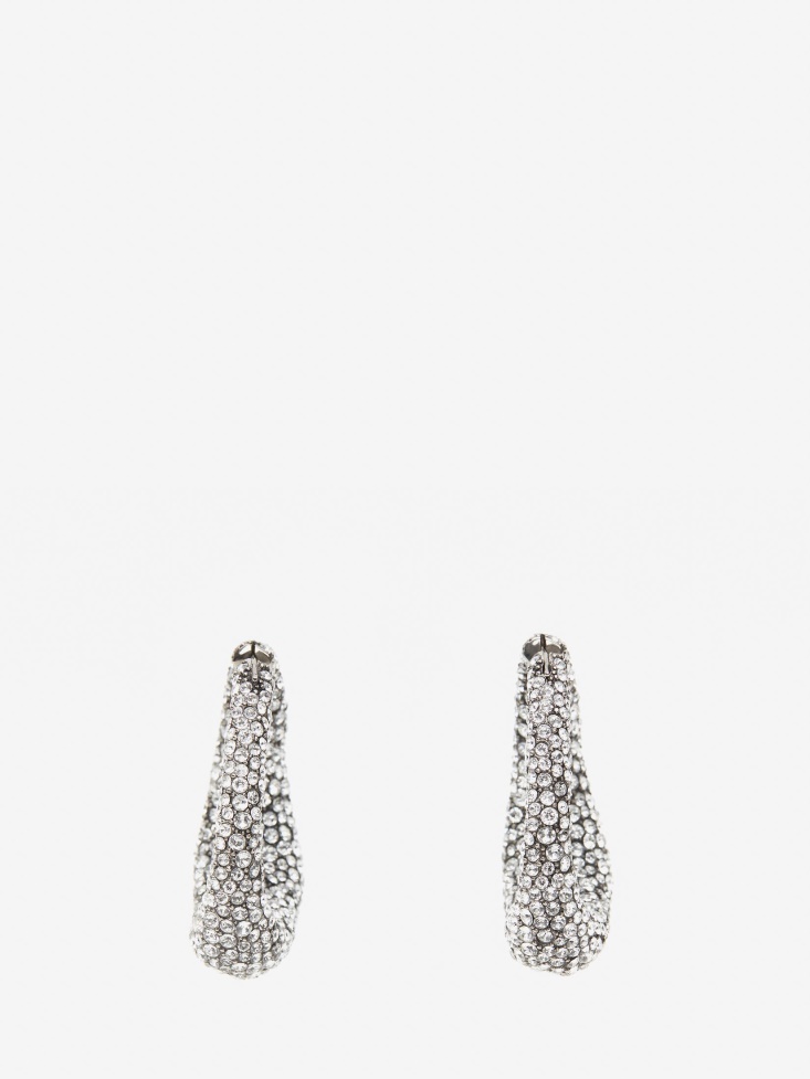 Antique Silver Fashion Alexander McQueen Women's Molten Pave Earrings