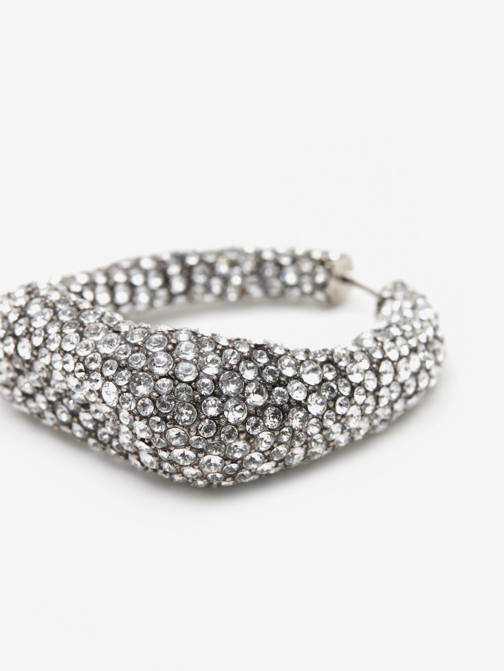 Antique Silver Fashion Alexander McQueen Women's Molten Pave Earrings