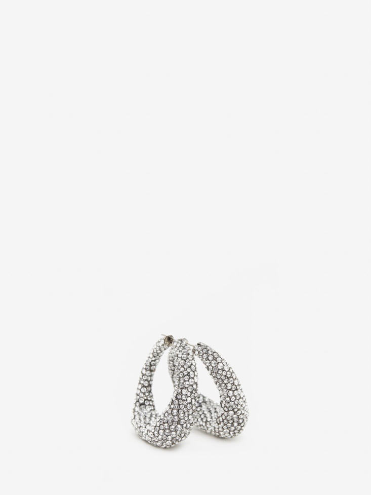 Antique Silver Fashion Alexander McQueen Women's Molten Pave Earrings