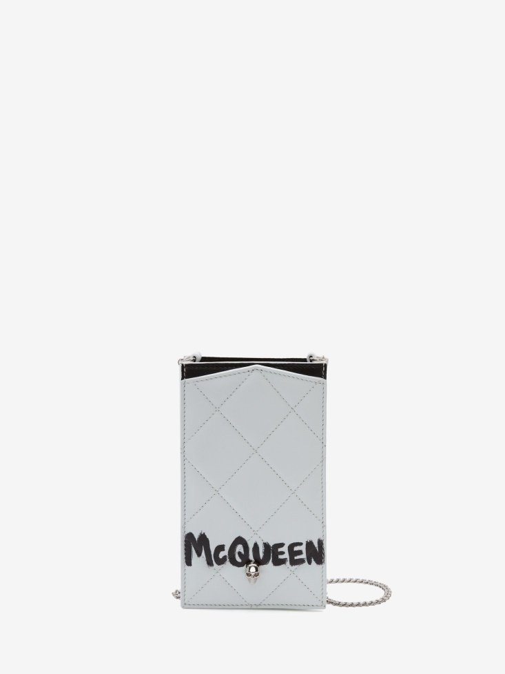 Women's in Graffiti Phone Case With Chain Fashion Alexander McQueen White/Black