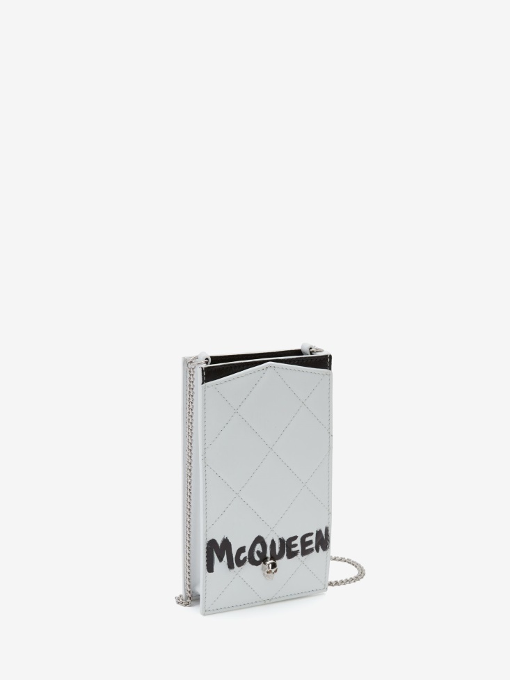 Women's in Graffiti Phone Case With Chain Fashion Alexander McQueen White/Black