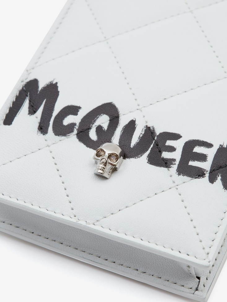 Women's in Graffiti Phone Case With Chain Fashion Alexander McQueen White/Black