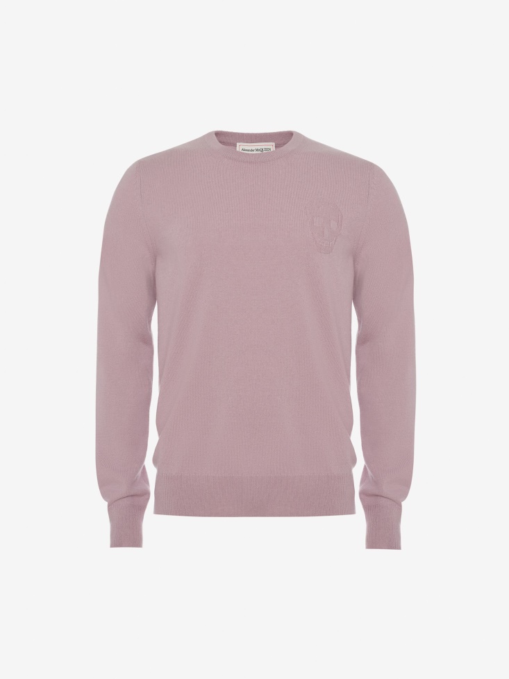Lilac Fashion Alexander McQueen Men's Skull Crew Neck Jumper