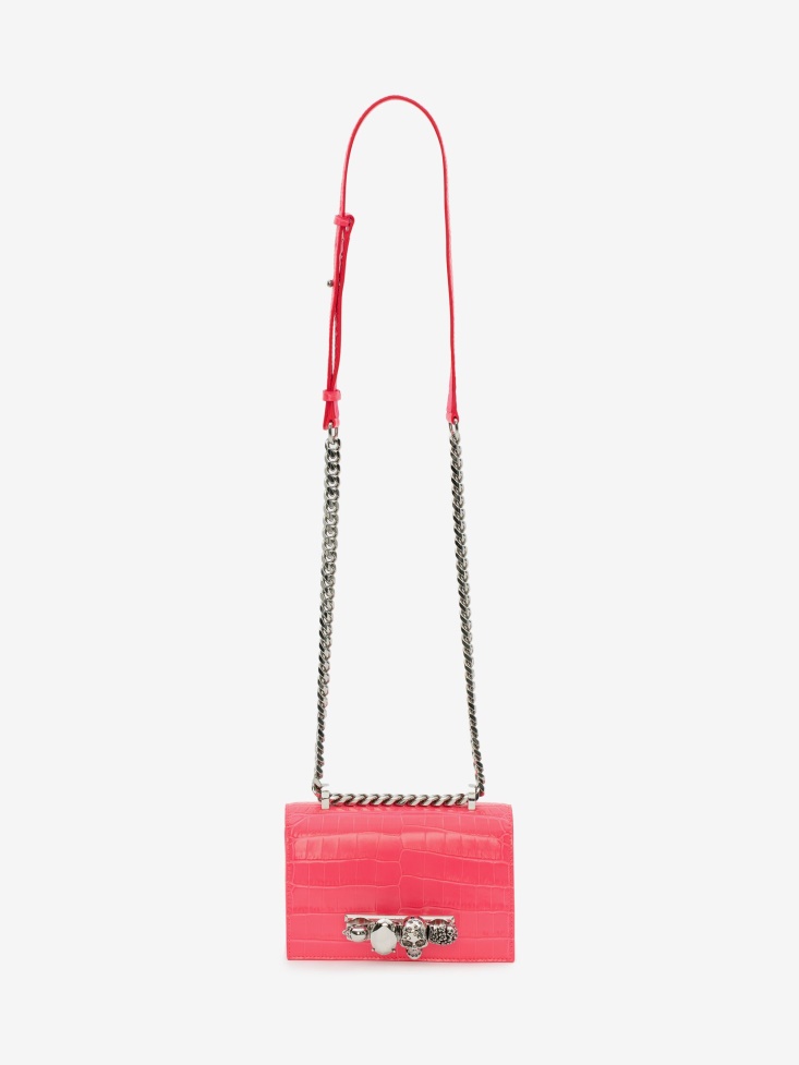 Women's Mini Jewelled Satchel Fashion Alexander McQueen Neon Pink