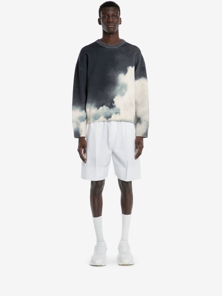 Fashion Alexander McQueen Men's Storm Sky Sweatshirt Ink/Ivory